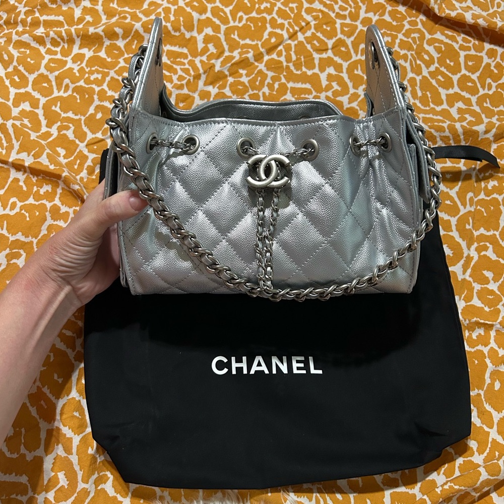 Chanel 25 Silver on Silver